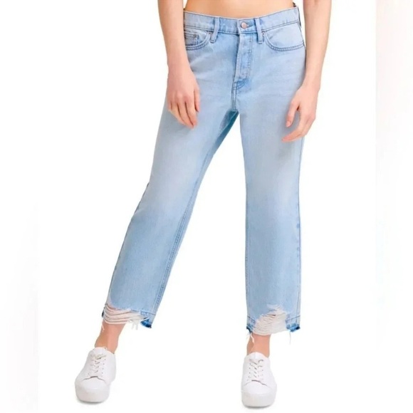 Calvin Klein Jeans Pants - Calvin Klein Jeans Cotton Ripped Straight-Leg Jeans
